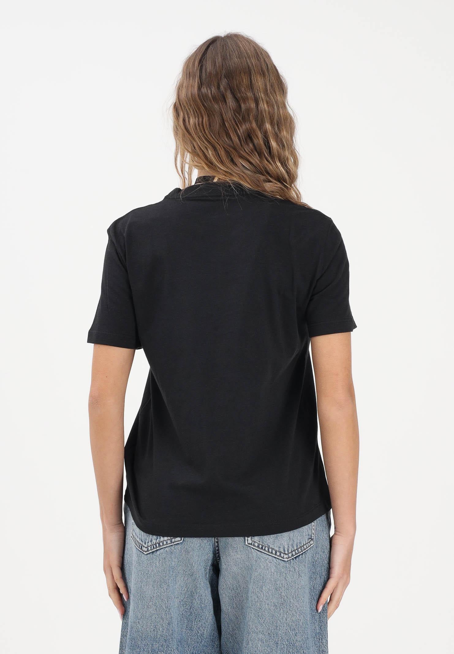 CALVIN KLEIN JEANS T-shirt a manica corta nera da donna con ricamo logo LV047F810G UB1 CALVIN KLEIN JEANS 