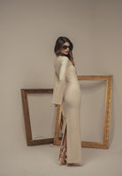 SANTAS Abito lungo LUMIÈRE panna da donna con manica svasata PV2601 PA SANTAS 