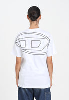 DIESEL T-shirt a manica corta bianca per donna, ragazzi e bambini con maxi logo Oval D J022760HGAM K100 DIESEL 