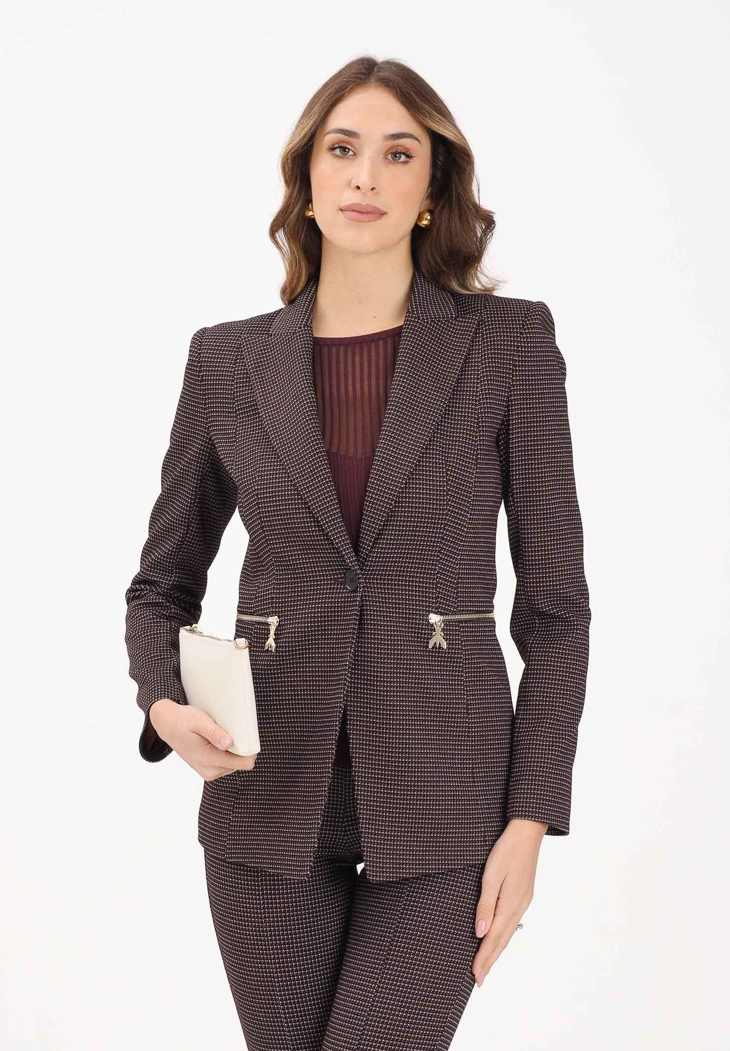 PATRIZIA PEPE Giacca bordeaux da donna con micro fantasia 8S0548A625 FG12 PATRIZIA PEPE 
