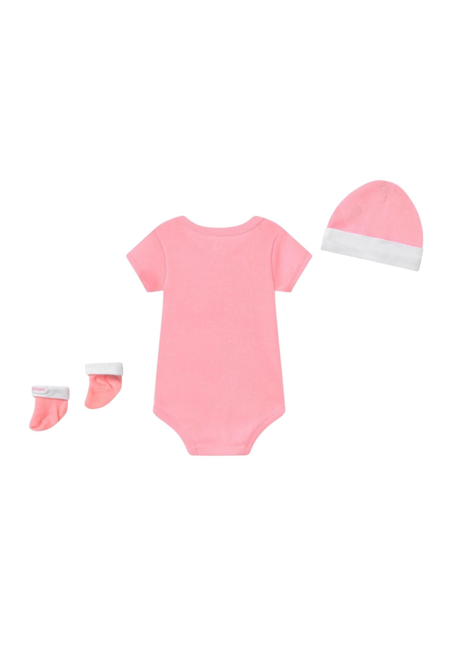 Set Neonato CONVERSE Rosa e Bianco: Cappellino, Body e Calzini