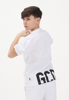 GCDS T-shirt a manica corta bianca per donna, ragazzi e bambini con maxi stampa sul retro Z0UJQC587J105 100B GCDS 