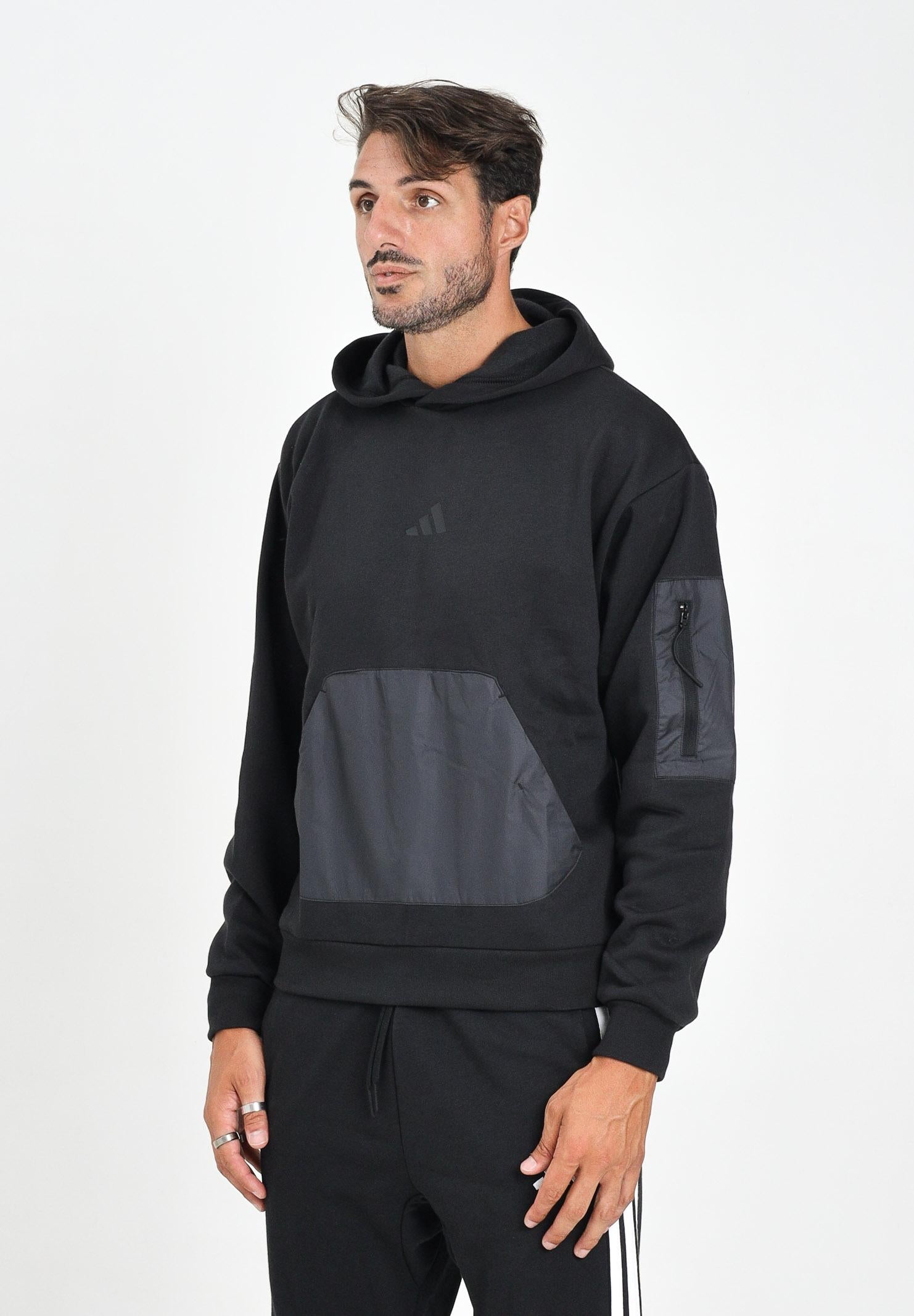ADIDAS PERFORMANCE Felpa con cappuccio City Escape nera da uomo JF3279  ADIDAS PERFORMANCE 