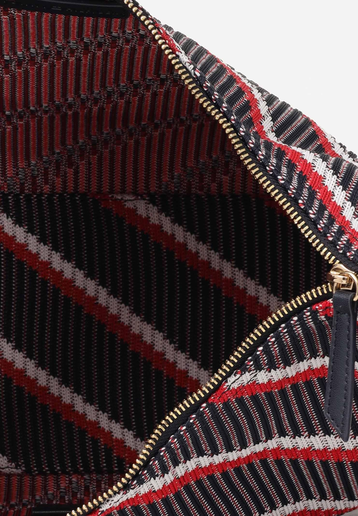 TOMMY HILFIGER Borsa hobo iconica in maglia blu rossa e bianca da donna AW0AW18166 0GY TOMMY JEANS 