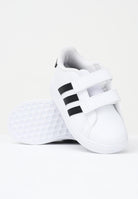 ADIDAS PERFORMANCE Sneakers Grand Court Lifestyle Hook and Loop bianche e nere da neonato GW6527  ADIDAS PERFORMANCE 