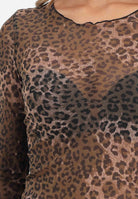 JDY Top elegante animalier da donna 15356004 ChocolateBrown JDY 