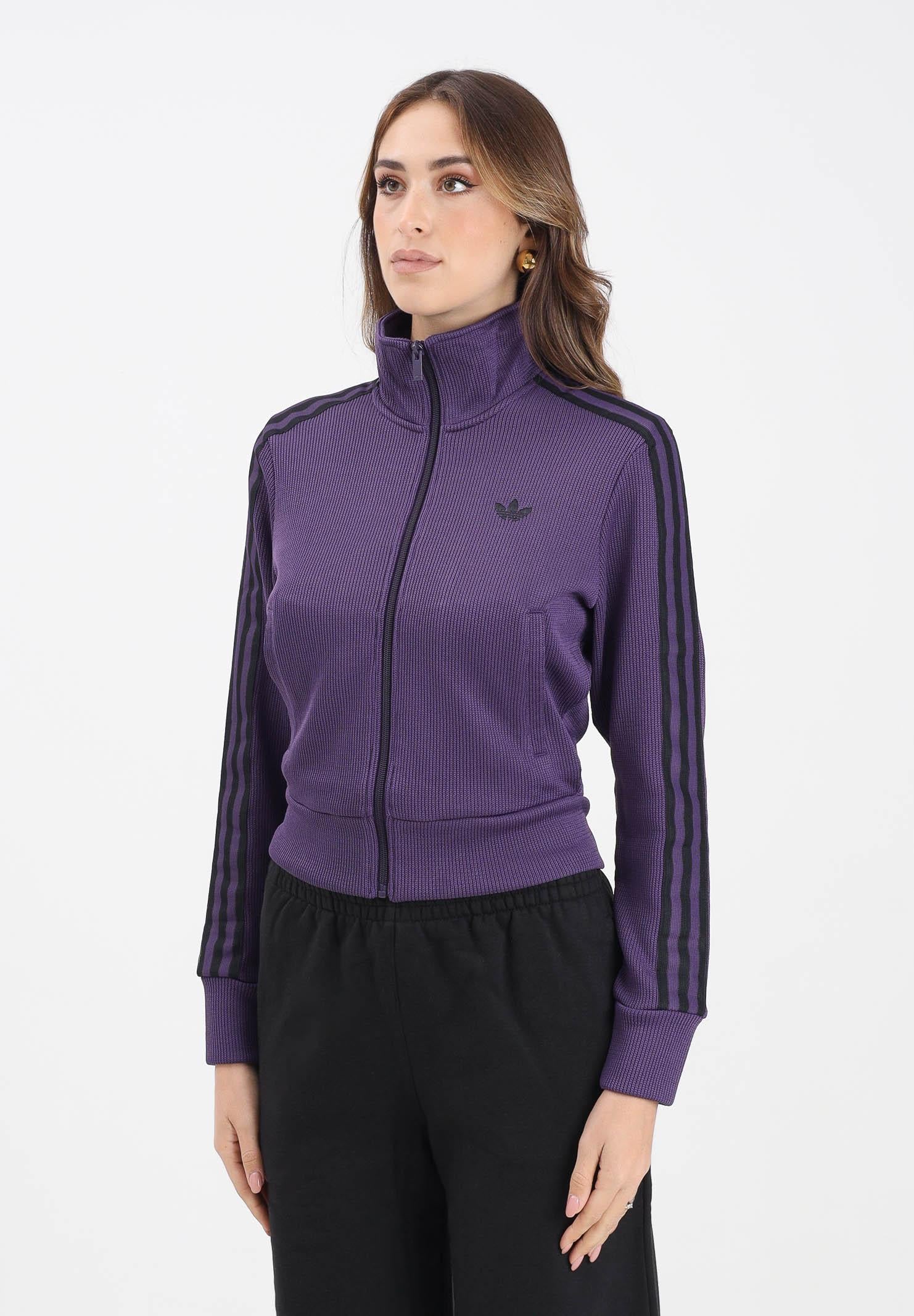 ADIDAS ORIGINALS Felpa con zip Firebird Adicolor Knit viola da donna JY2615  ADIDAS ORIGINALS 