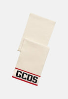 GCDS Sciarpa panna per uomo e donna con banda centrale e logo GCDS B2CU5901K19 15 GCDS 