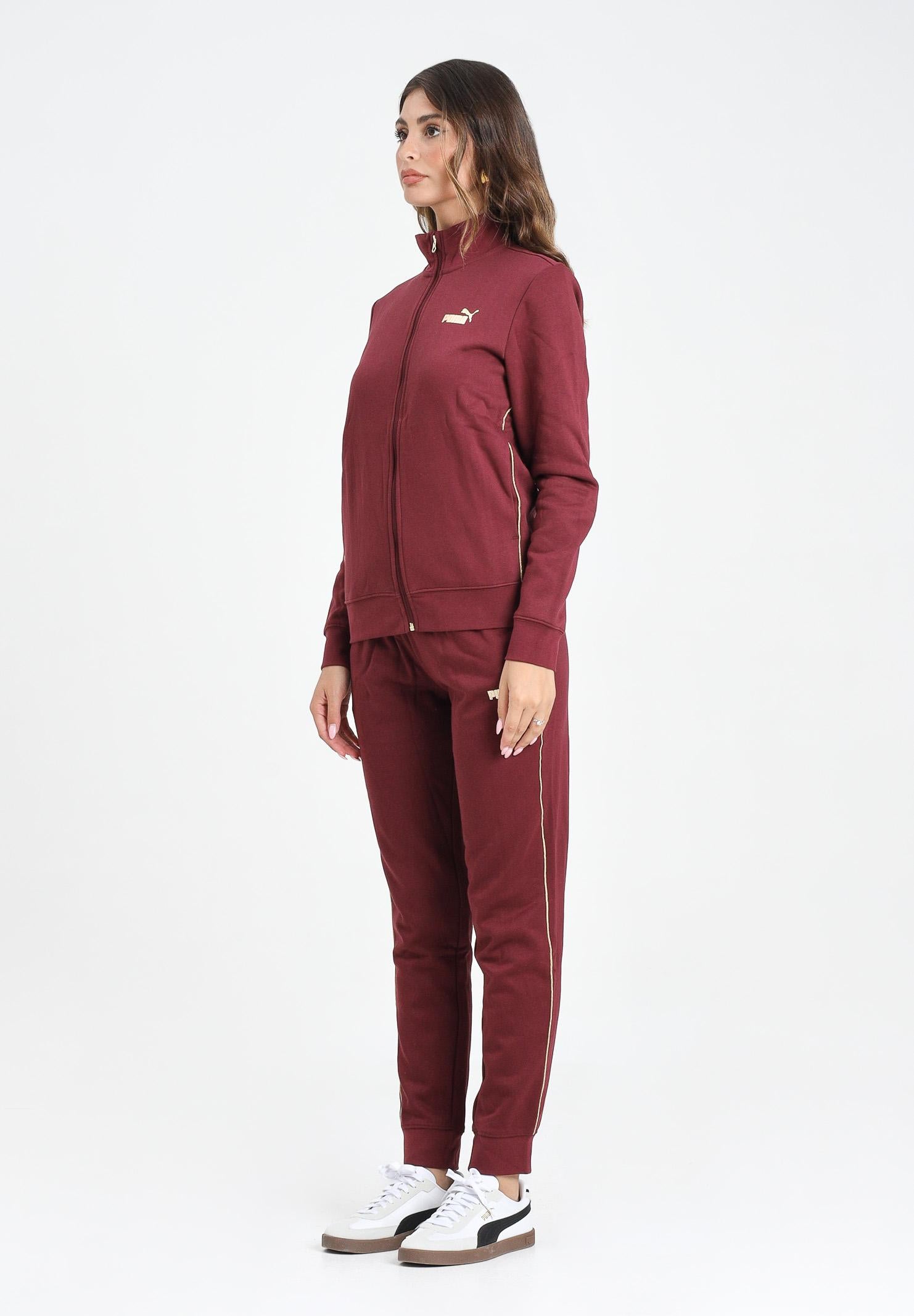 PUMA Tuta Ess + Textured Foil FZ bordeaux da donna 692202 96 PUMA 