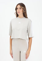 ADIDAS PERFORMANCE T-shirt a manica corta Essentials 3-Stripes beige da donna JE1204  ADIDAS PERFORMANCE 