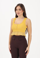 ELISABETTA FRANCHI Canotta gialla da donna in maglia à jour TK74B61E2 EV4 ELISABETTA FRANCHI 