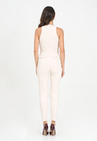 ELISABETTA FRANCHI Tuta elegante latte da donna con dettagli zip TU05556E2 DZ9 ELISABETTA FRANCHI 