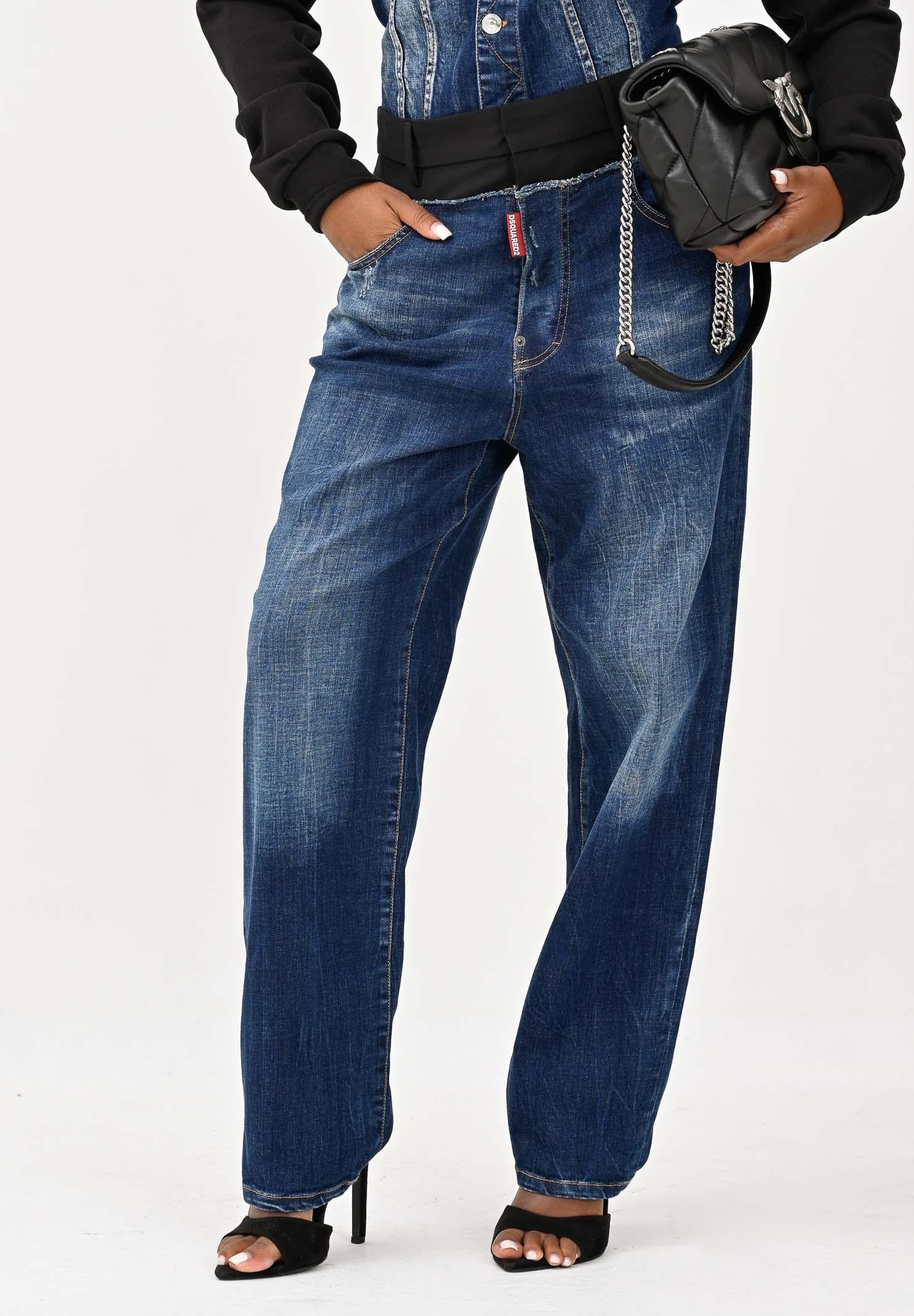 DSQUARED2 Jeans double-fabric in denim blu per donna, ragazzi e bambini DQ3036D0AEZ DQ01 DSQUARED2 
