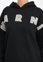 MARNI Felpa con cappuccio nera per donna, ragazzi e bambini rifinita da logo Patch Marni ricamato M01266M00V0 0M90D MARNI 