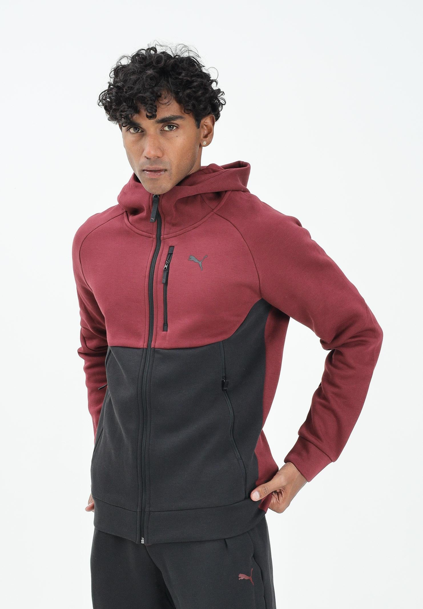 PUMA Felpa con zip PUMATECH bordeaux da uomo 629674 96 PUMA 