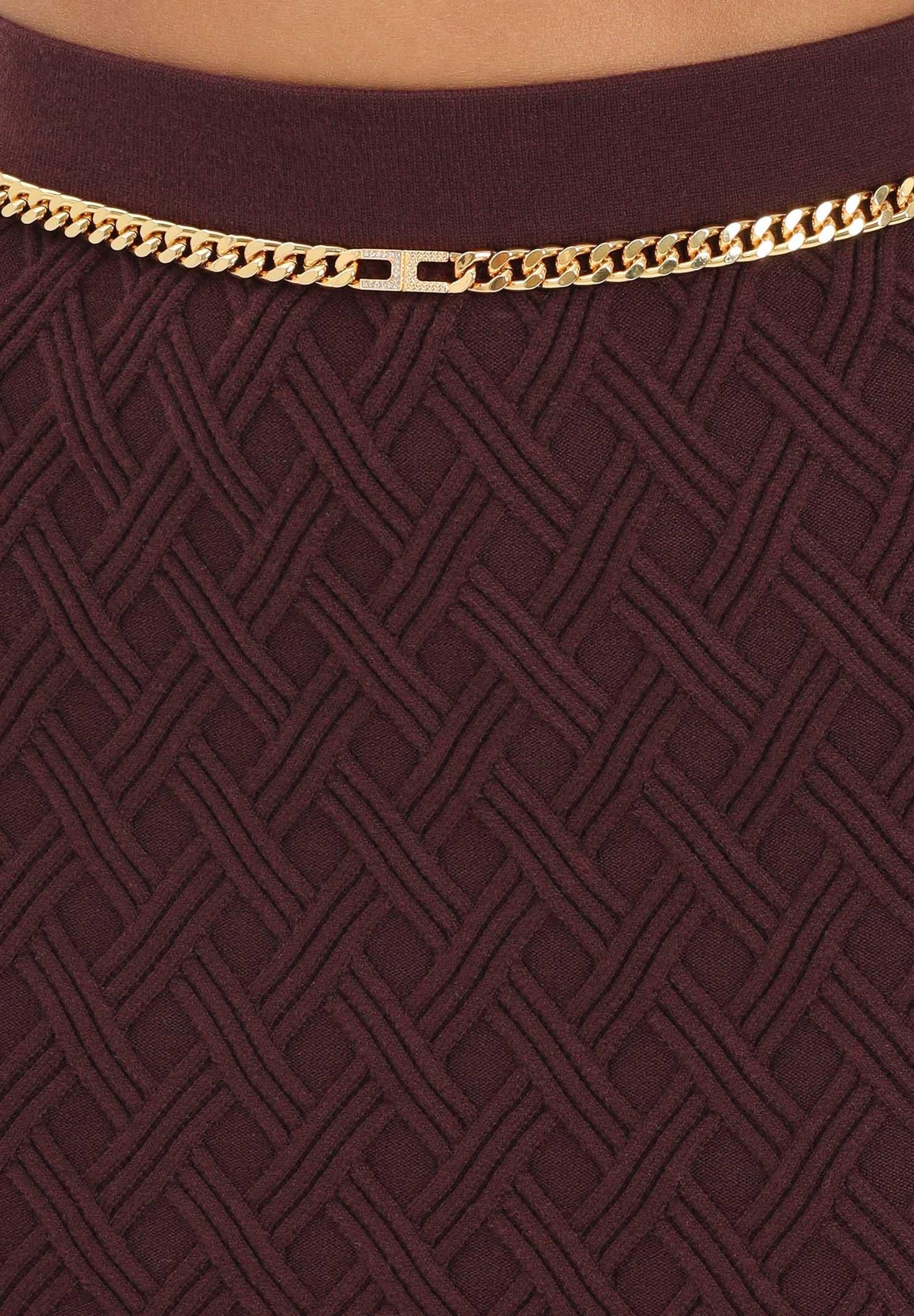 ELISABETTA FRANCHI Gonna midi in maglia bordeaux da donna GK20B56E2 EA4 ELISABETTA FRANCHI 
