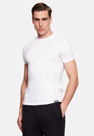 DSQUARED2 T-shirt a manica corta bianca da uomo con patch logo D9M206240 100 DSQUARED2 