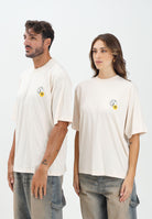 BARROW T-shirt a manica corta panna per uomo e donna con stampa F5BWUATH128 013 BARROW 