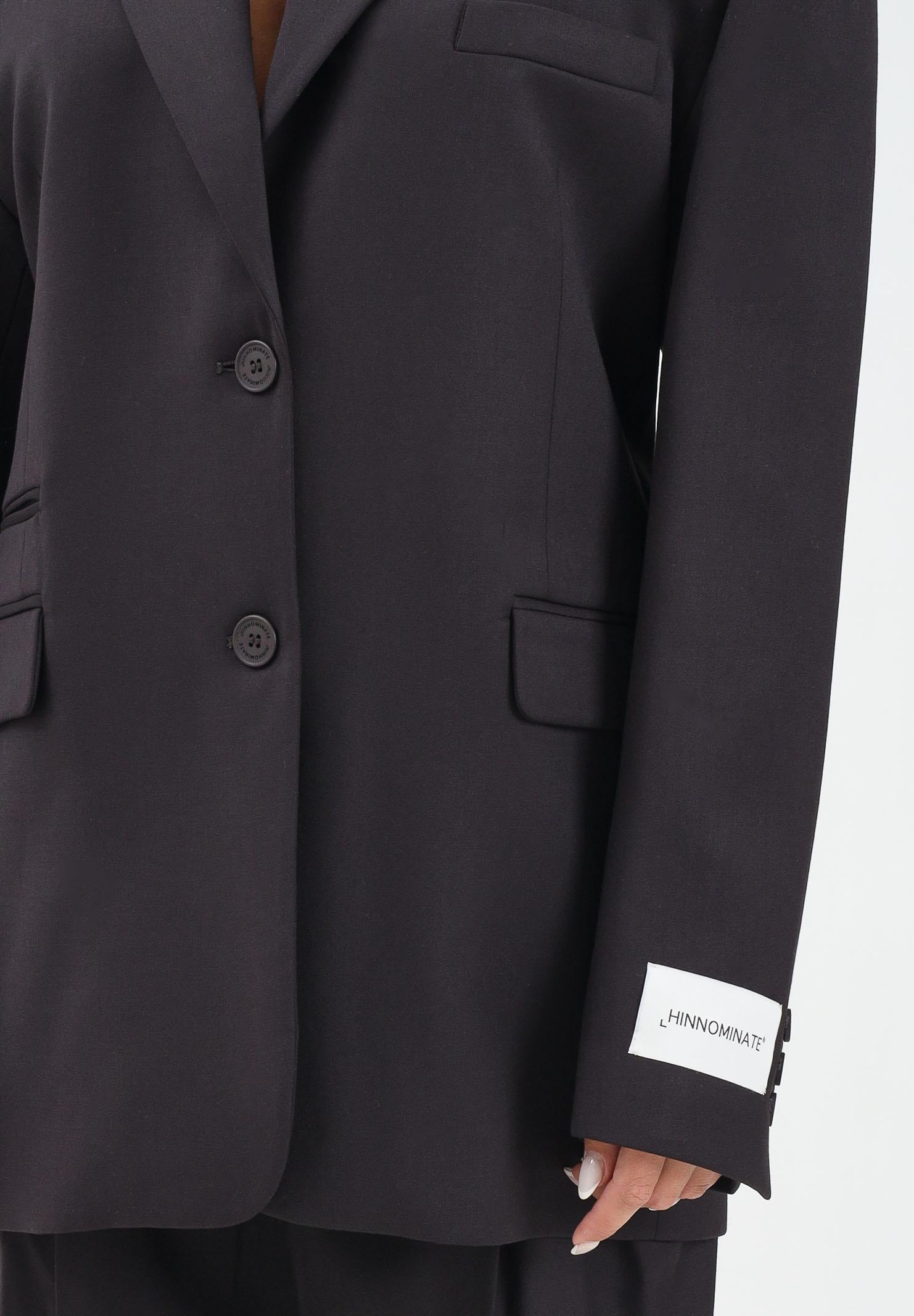 HINNOMINATE Giacca monopetto moro da donna dal taglio oversize HMABW02211 MA03 HINNOMINATE 