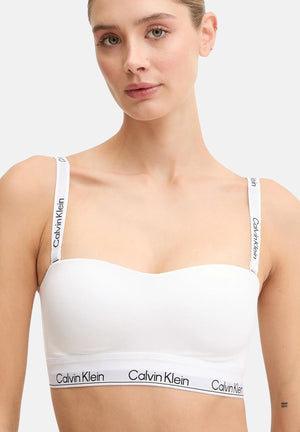 CALVIN KLEIN Bralette bianca da donna con fascia logata LV00QF8497 100 CALVIN KLEIN 