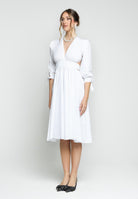 SANTAS Abito midi TIRAMISU' bianco da donna PV25019 BIANCO SANTAS 
