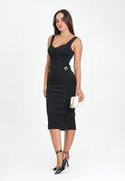 ELISABETTA FRANCHI Abito midi nero da donna in tessuto bielastico AB81056E2 110 ELISABETTA FRANCHI 