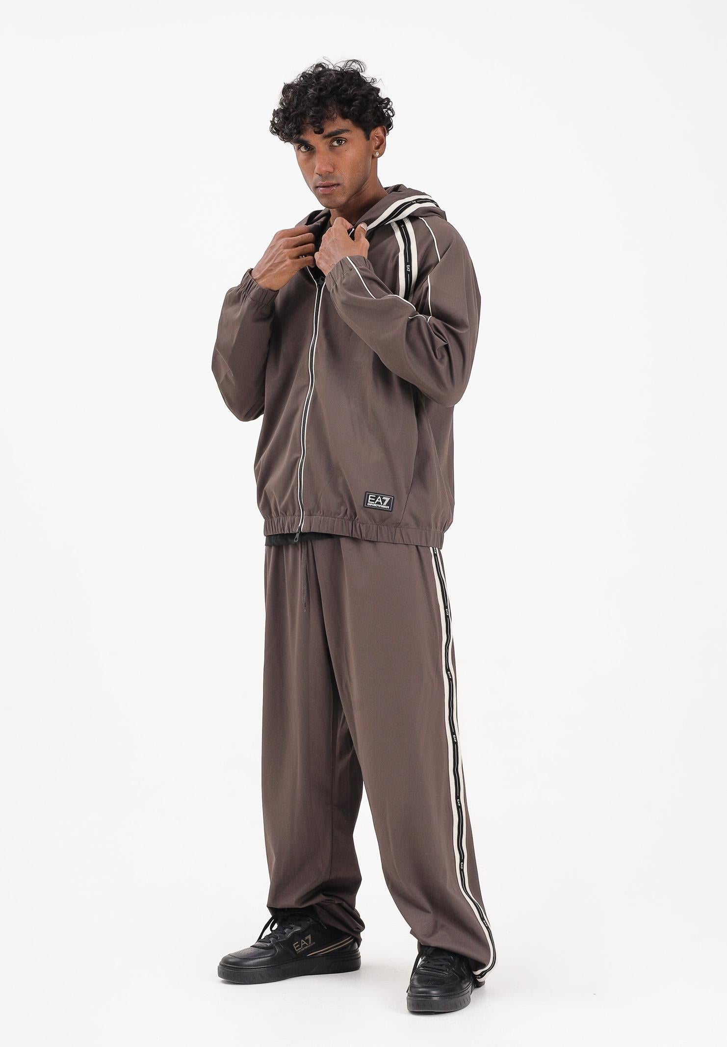 EA7 Pantalone sportivo marrone da uomo con bande logate 7M000960AF17160 U6063 EA7 