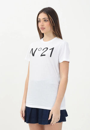 N21 T-shirt a manica corta bianca per donna, ragazzi e bambini con stampa logo N21173N0153 0N100 N21 