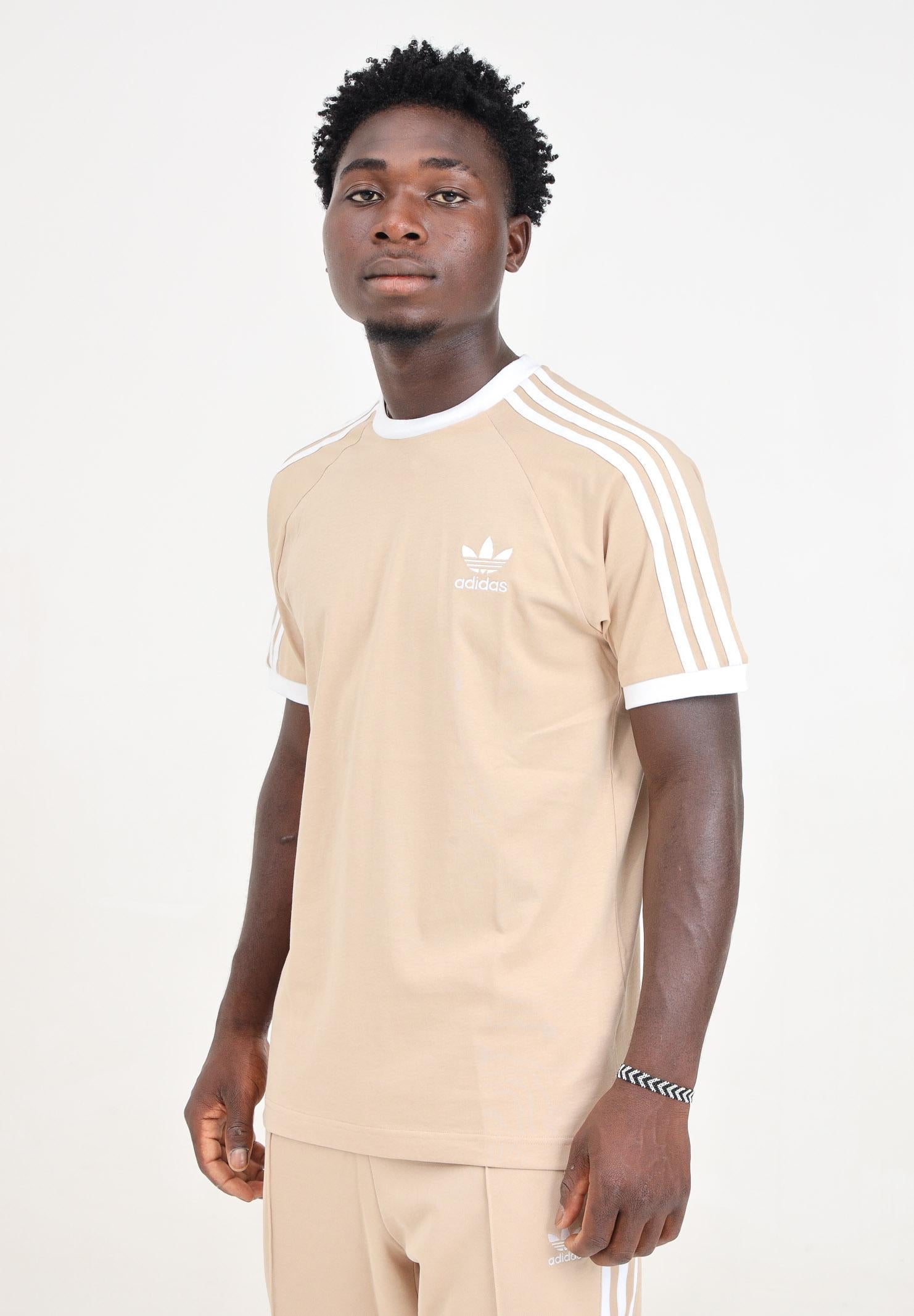 T-shirt a manica corta Adicolor Classics 3-Stripes beige da uomo IZ2366  ADIDAS ORIGINALS 