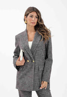 PINKO Giacca doppiopetto marrone da donna in flanella 105650A2SK ZM7 PINKO 