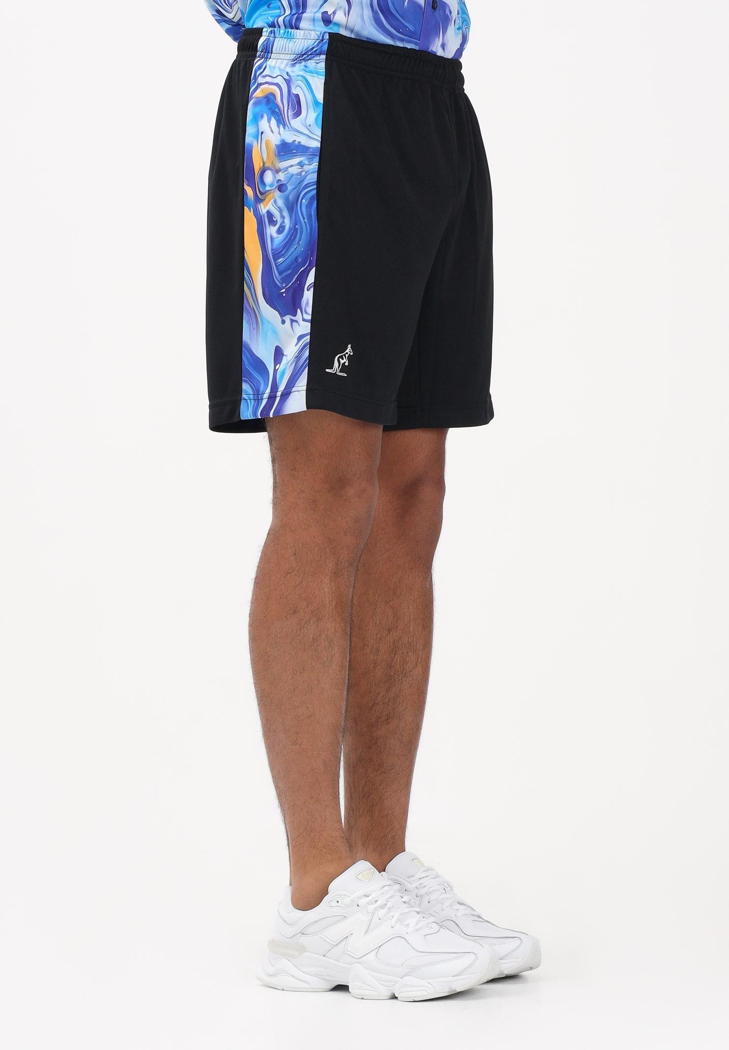 AUSTRALIAN Shorts sportivo nero da uomo con inserti laterali stampati SPUSH0019831 002 AUSTRALIAN 