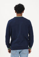 LACOSTE Maglioncino girocollo blu da uomo in jersey di cotone a righe AH5158 20I LACOSTE 