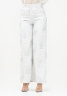 VICOLO Jeans a palazzo bianco da donna con dettagli argento DD5128 AAR VICOLO 