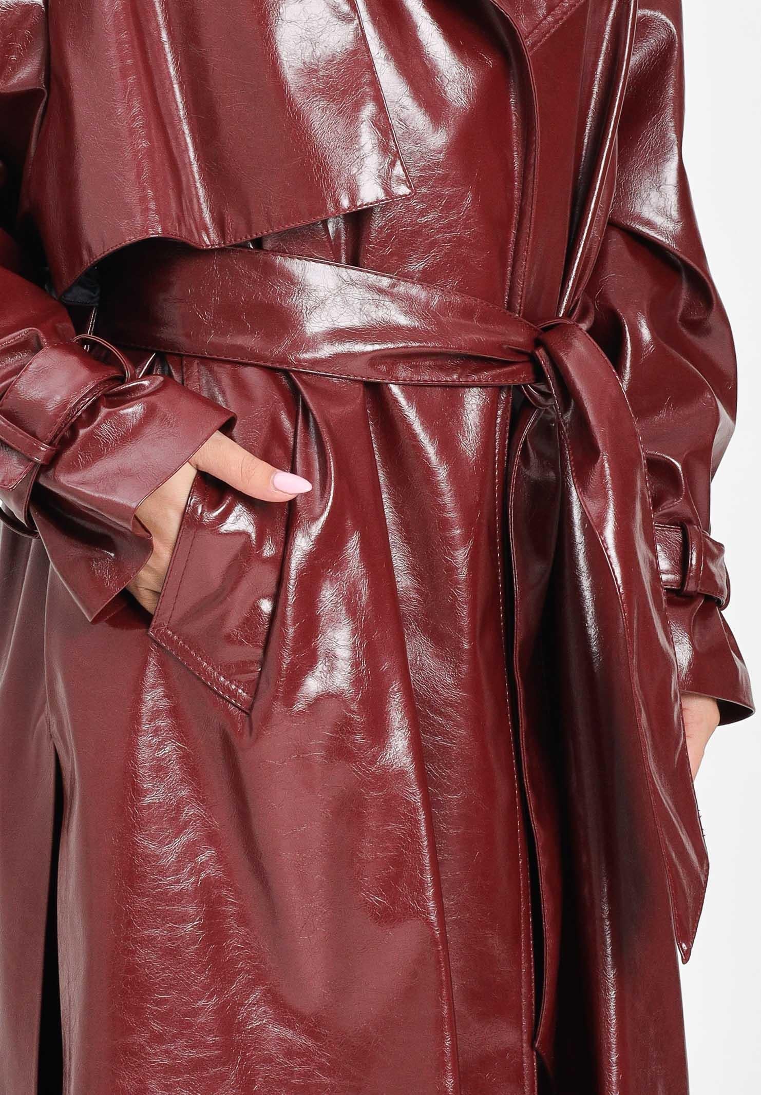 SIMONA CORSELLINI Trench effetto vinile in color bordeaux lucido da donna A25CPTH00101-C00026 V0752 SIMONA CORSELLINI 