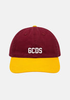 GCDS Cappello con visiera bordeaux e giallo per uomo e donna con logo C1UJQN713T800 468Y GCDS 