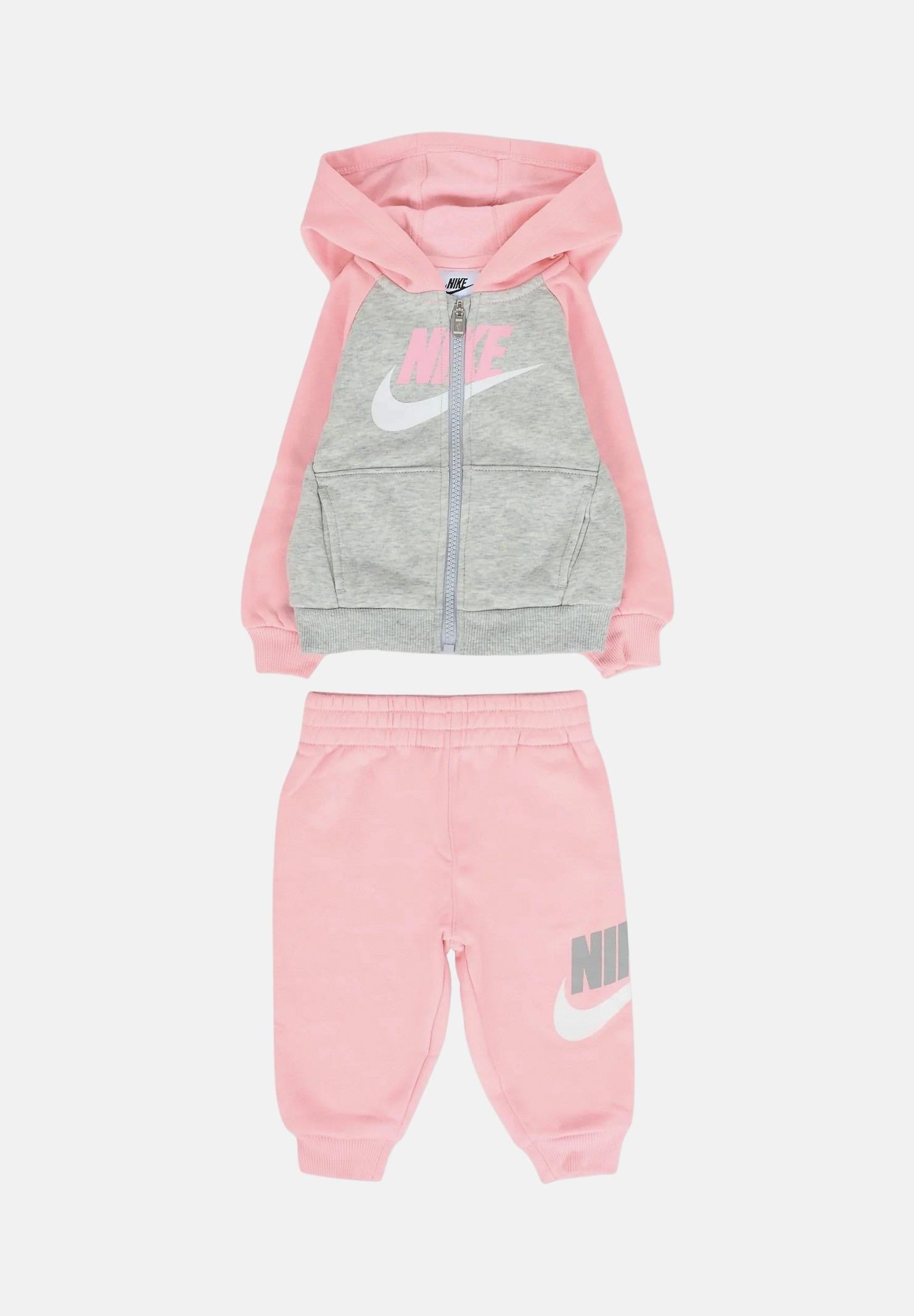 NIKE Completo rosa e grigio da neonato con stampa logo 66N341 A0W NIKE 
