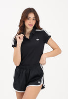 ADIDAS ORIGINALS Polo a manica corta 3-Stripes nera da donna KD7974 . ADIDAS ORIGINALS 