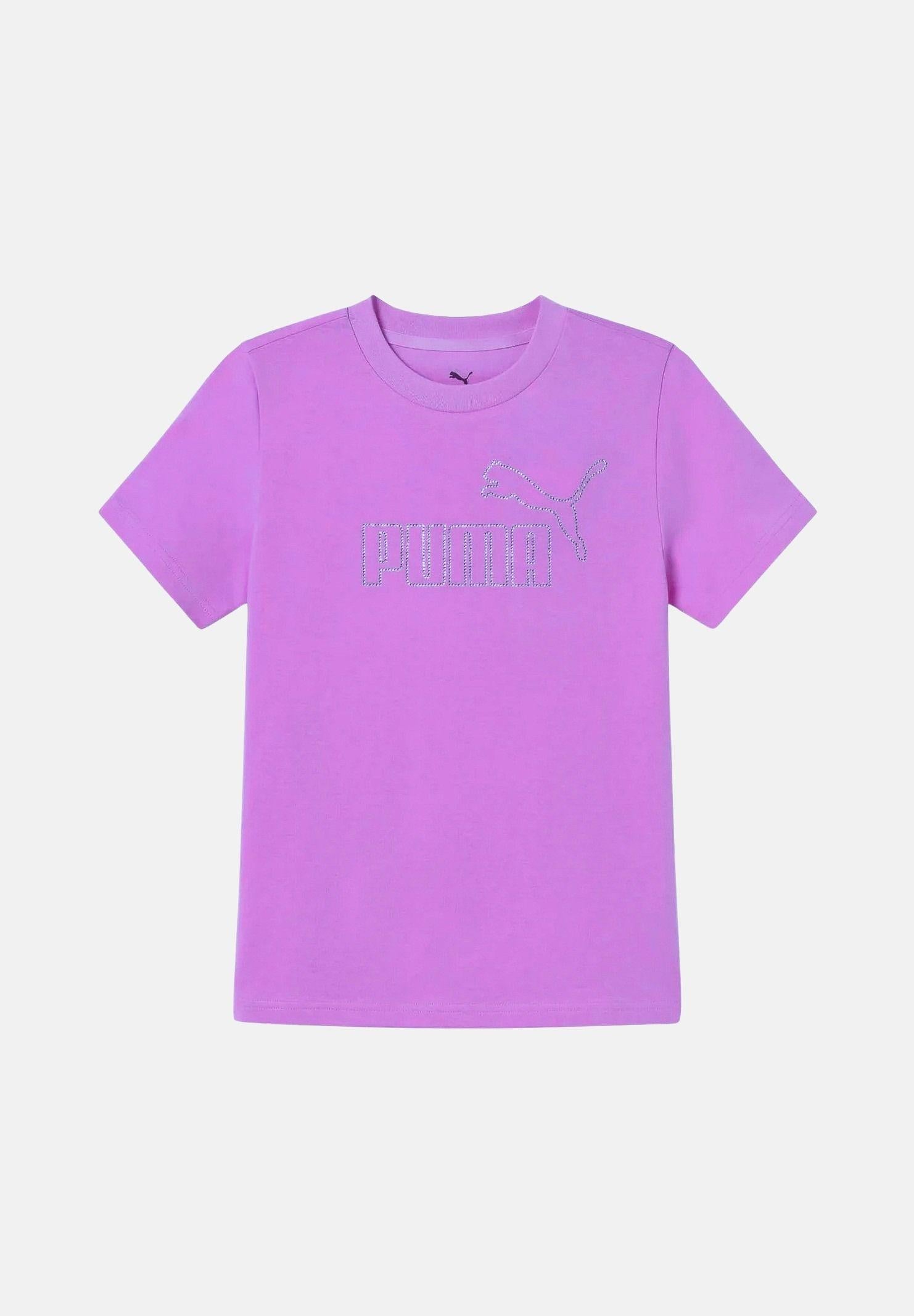 PUMA T-shirt a manica corta viola da bambina con logo in strass 693852 74 PUMA 