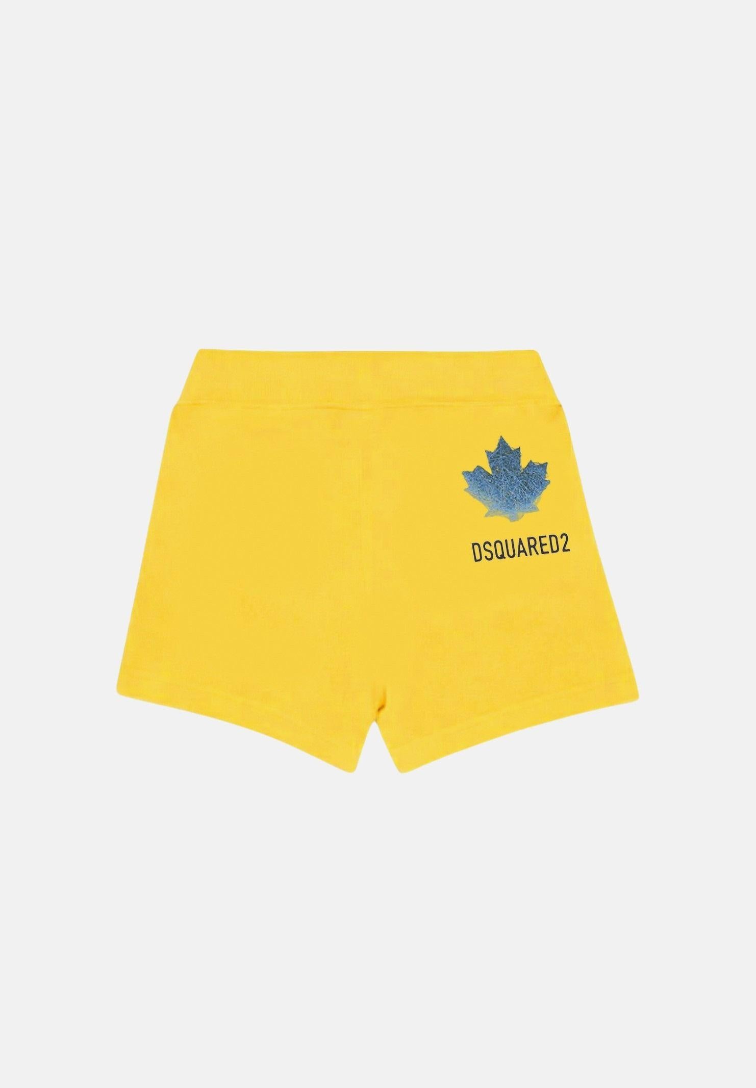 DSQUARED2 Shorts giallo da neonato con stampa sul retro DQ3280D0AGW DQ220 DSQUARED2 