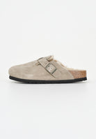 BIRKENSTOCK Ciabatte Boston con pelliccia beige per uomo e donna 1028299 . BIRKENSTOCK 
