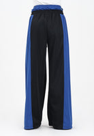 BARROW Pantalone sportivo nero da donna con bande laterali blu elettrico e inserti in pizzo rosso F5BWWOPA108 110 BARROW 