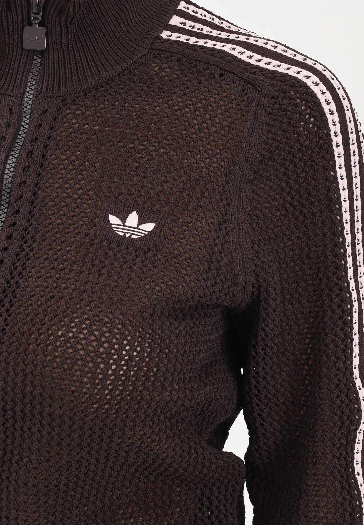 ADIDAS ORIGINALS Cardigan KNITTED CROCHET FIREBIRD marrone da donna KE0202 . ADIDAS ORIGINALS 