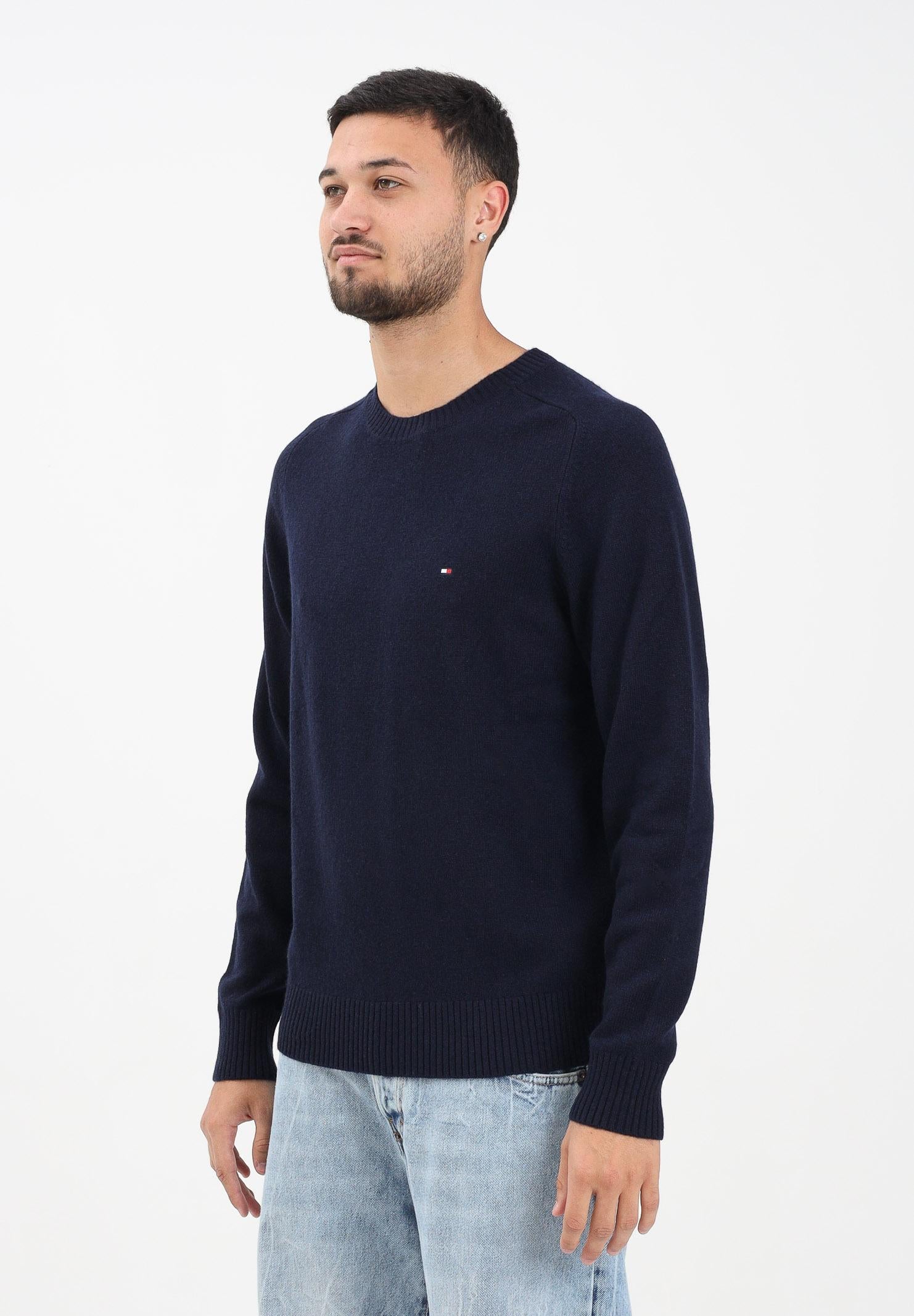 TOMMY HILFIGER Maglioncino girocollo blu da uomo MW0MW36535DW5  TOMMY HILFIGER 