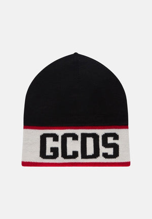 GCDS Berretto di lana nero per uomo e donna con logo GCDS B2CU5801K19 99 GCDS 