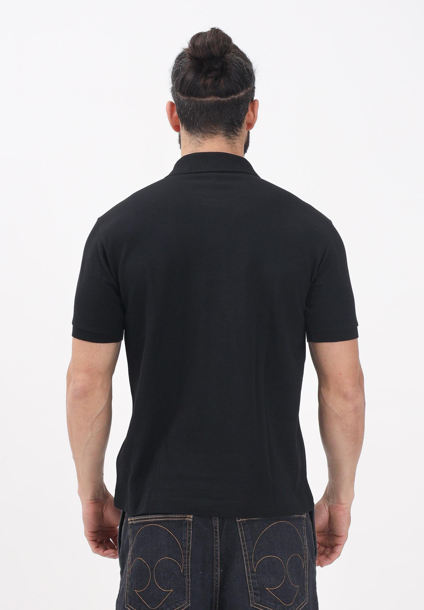 LACOSTE Polo nera per uomo e donna con patch logo coccodrilo 1212 3LA LACOSTE 