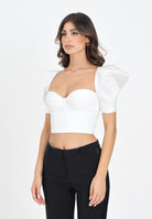 ELISABETTA FRANCHI Corpetto avorio da donna realizzato in crêpe e in duchesse TO02656E2 360 ELISABETTA FRANCHI 