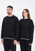 GCDS Felpa girocollo nera per uomo e donna con logo impresso B2EM1503JD1 99 GCDS 