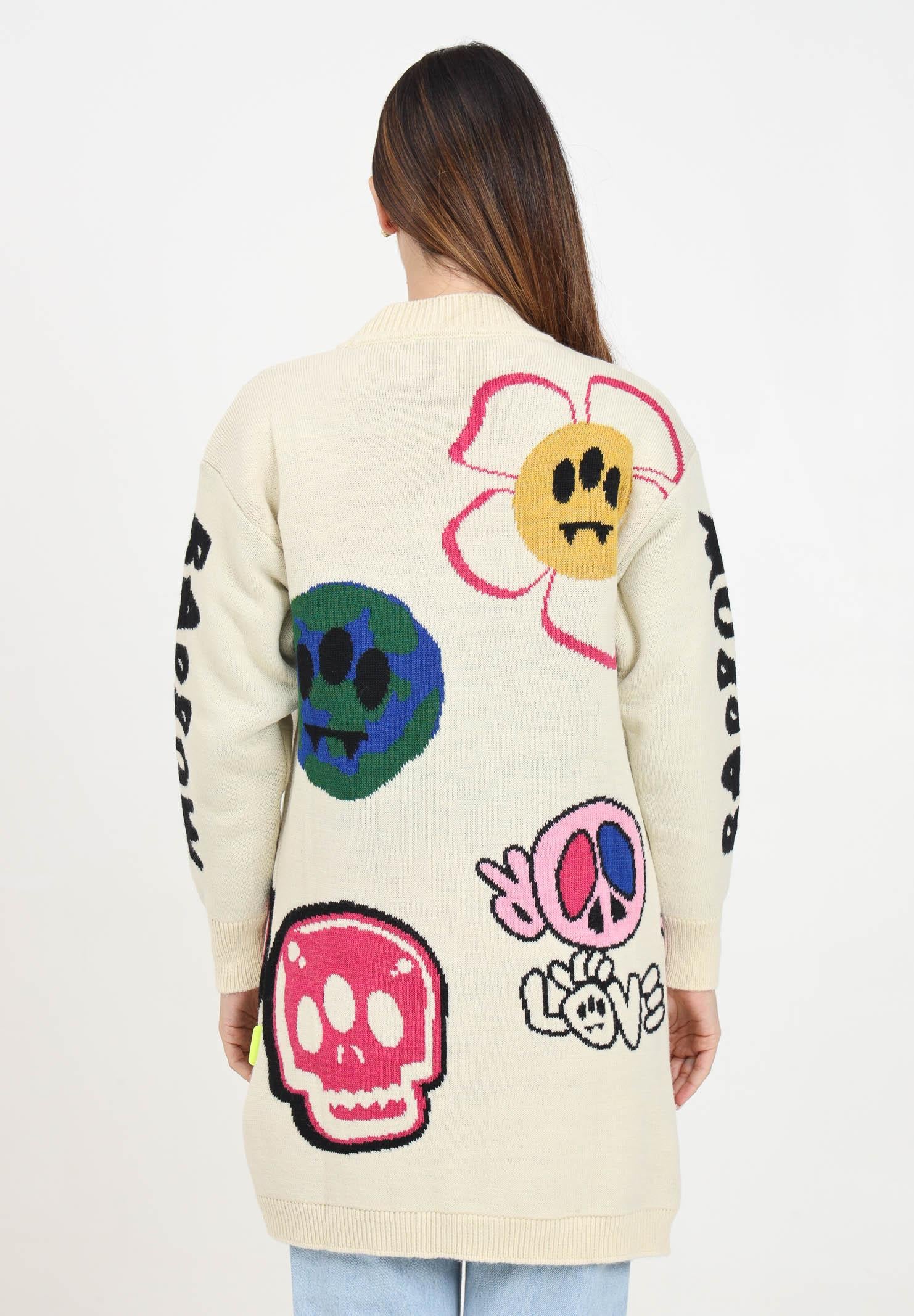 Cardigan crema per donna e bambina con applicazioni grafiche F4BKJGCA077 13 BARROW 