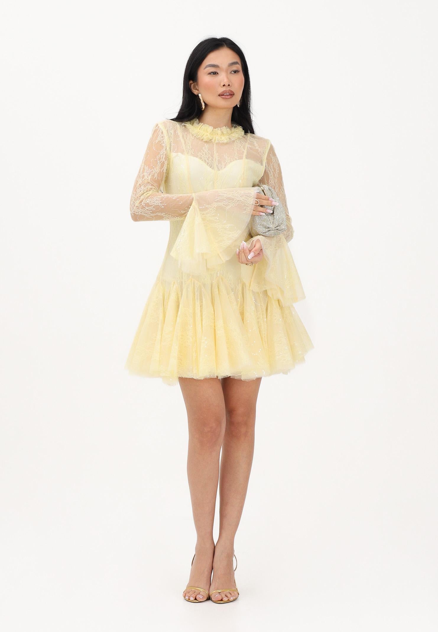 ODI ODI Abito corto giallo da donna in pizzo e tulle BACOLI110S6 D9 ODI ODI 