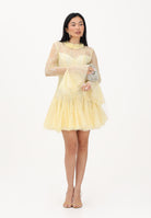 ODI ODI Abito corto giallo da donna in pizzo e tulle BACOLI110S6 D9 ODI ODI 